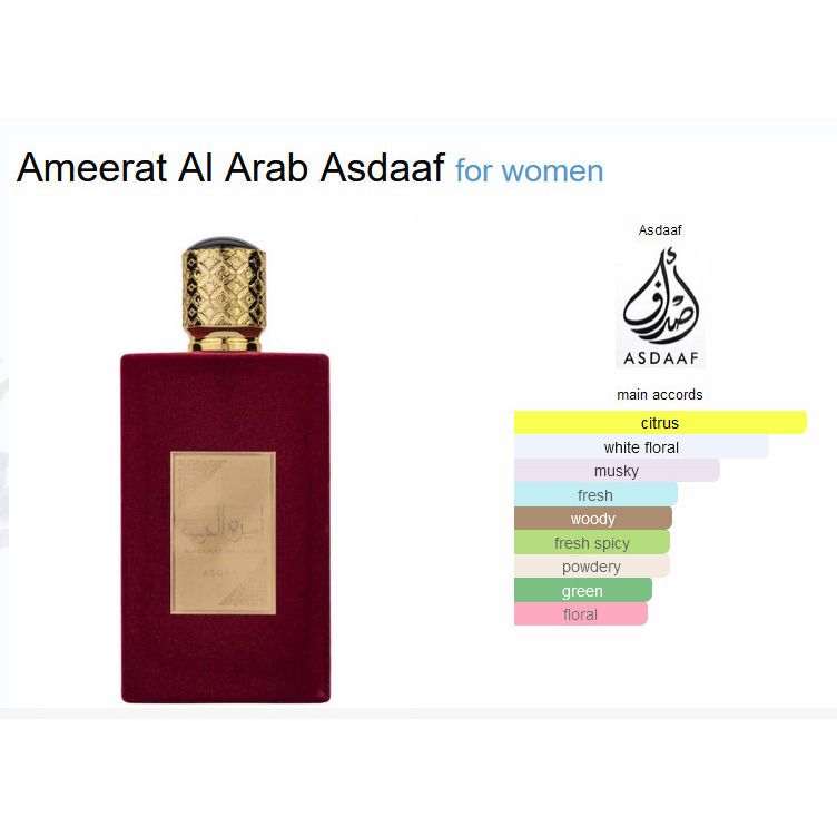 Ameerat Al Arab Asdaaf Eau de Parfum for Women - 100 ml